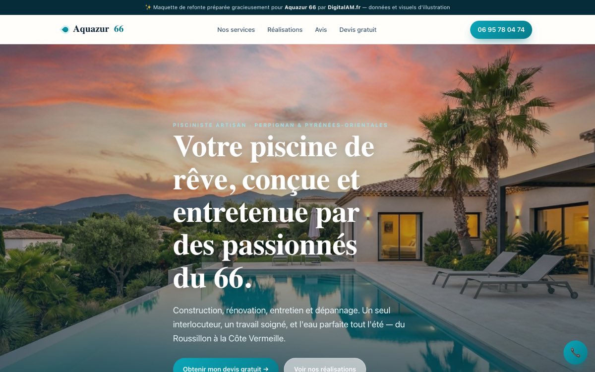 Aquazur — site vitrine pisciniste 66