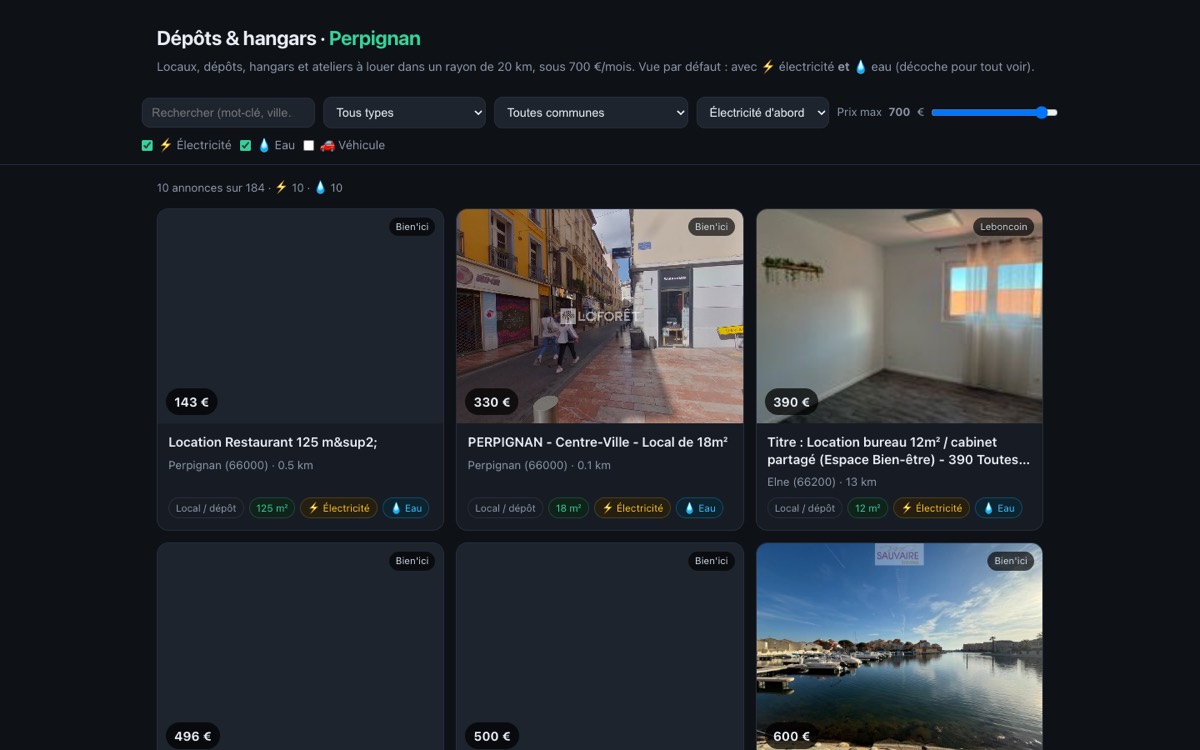 Dépôt-Finder 66 — dashboard de veille immobilière